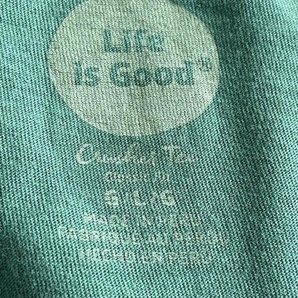 Life is good Christmas Green gingerbread guy long sleeve size Large - Picture 4 of 5